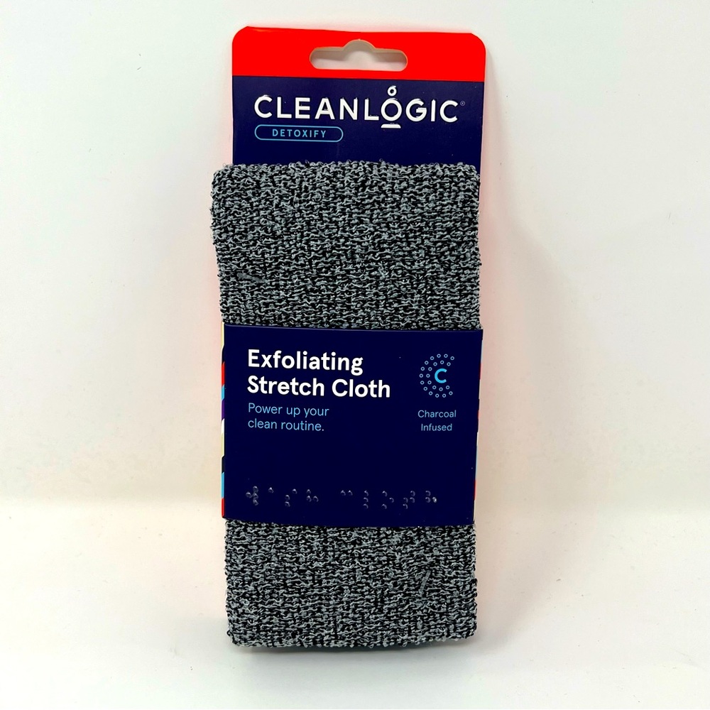 NWT Cleanlogic Detoxify Exfoliating Stretch Cloths, Charcoal Infused